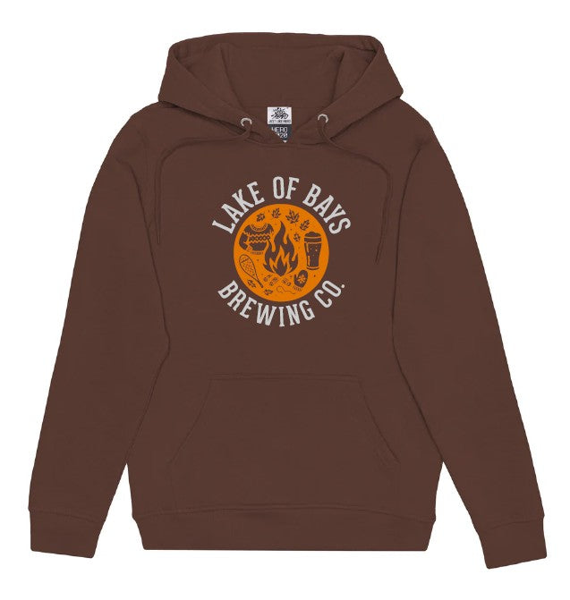 Lake of Bays Brewing Fall Hoodie - Brown